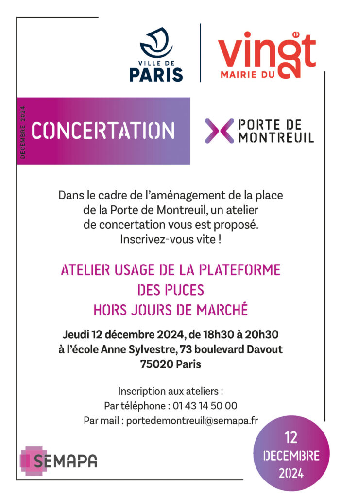 Atelier usage de la plateforme des puces hors jours de marché
